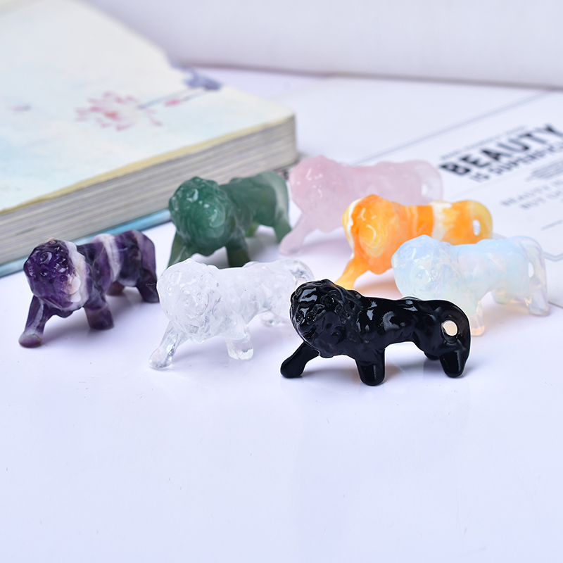 Lion Stationery & Office Supply(Kunshan)Co.Ltd - León de obsidiana de cristal Natural