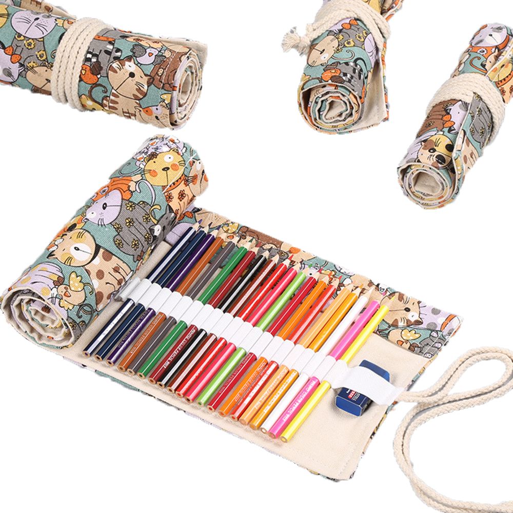 Pen Pouch Roll - Estuche de Lona para Material Escolar