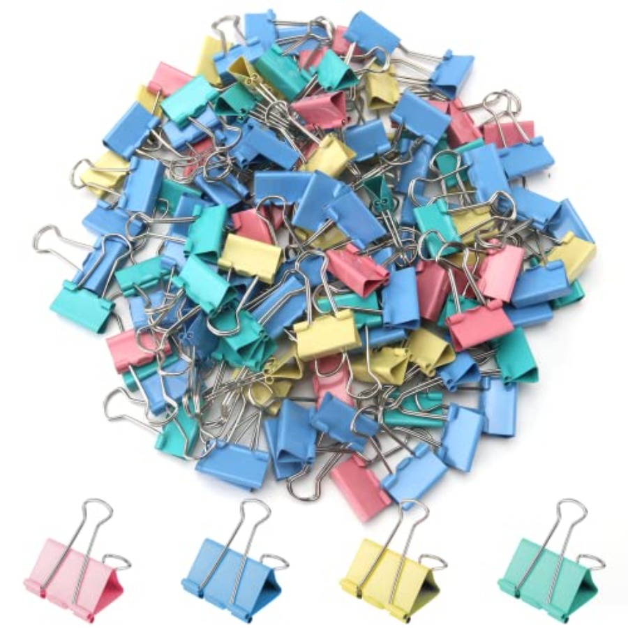 Binder Clip Assorted - Paquete de 120 Clips para Encuadernación