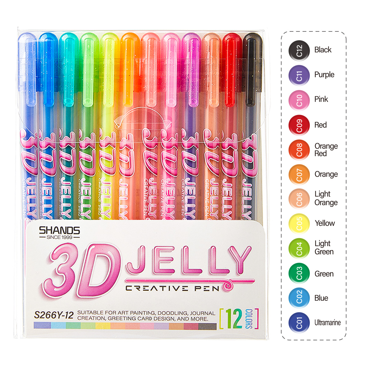 Gel Ink Pen Set - SHANDS Juego de 12 bolígrafos de