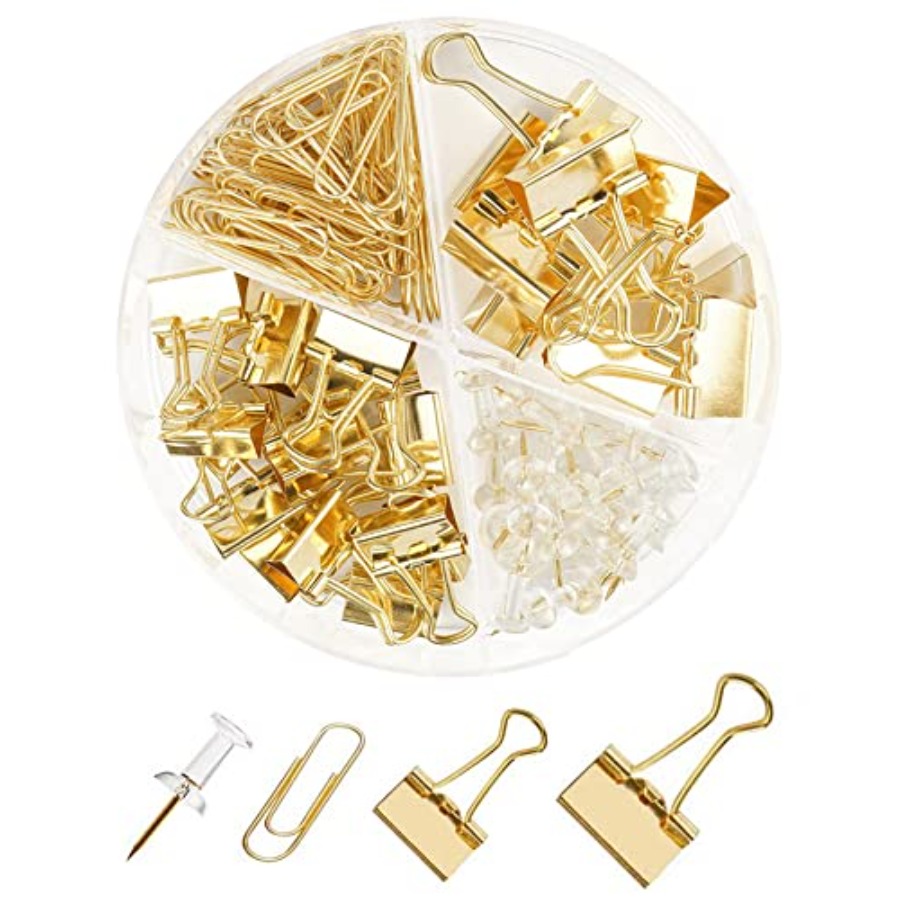 Binder Clip Assorted - Juego de sujetapapeles y clips, sujetapapeles