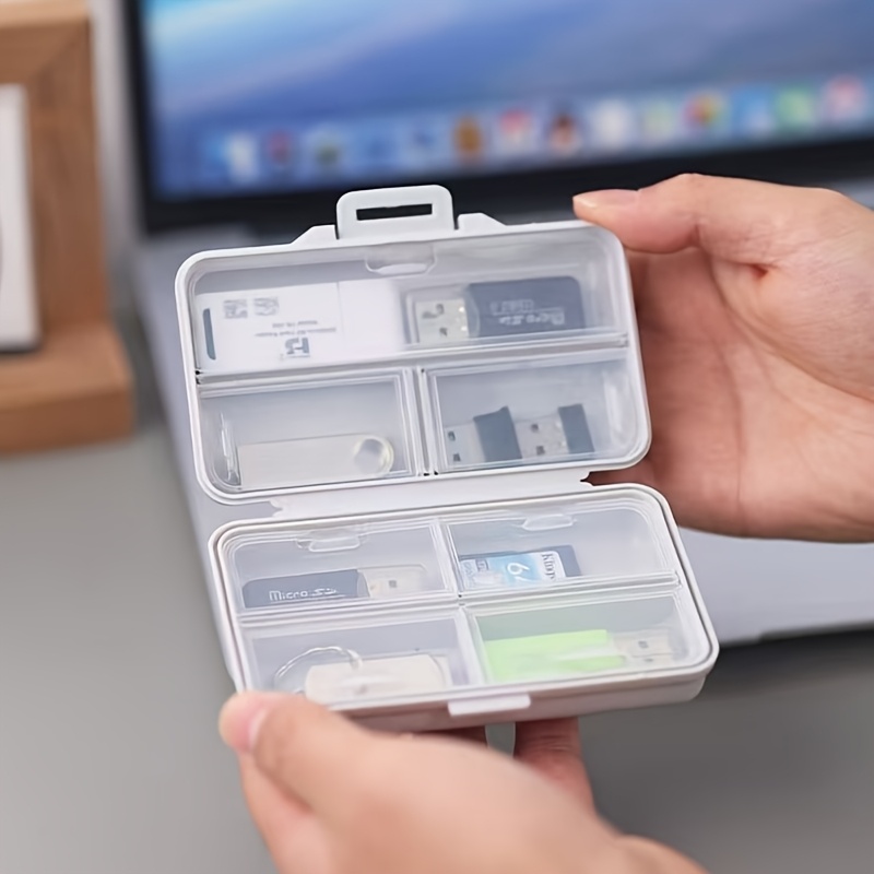 Stationery Office Supply Store - Caja de almacenamiento USB con compartimentos