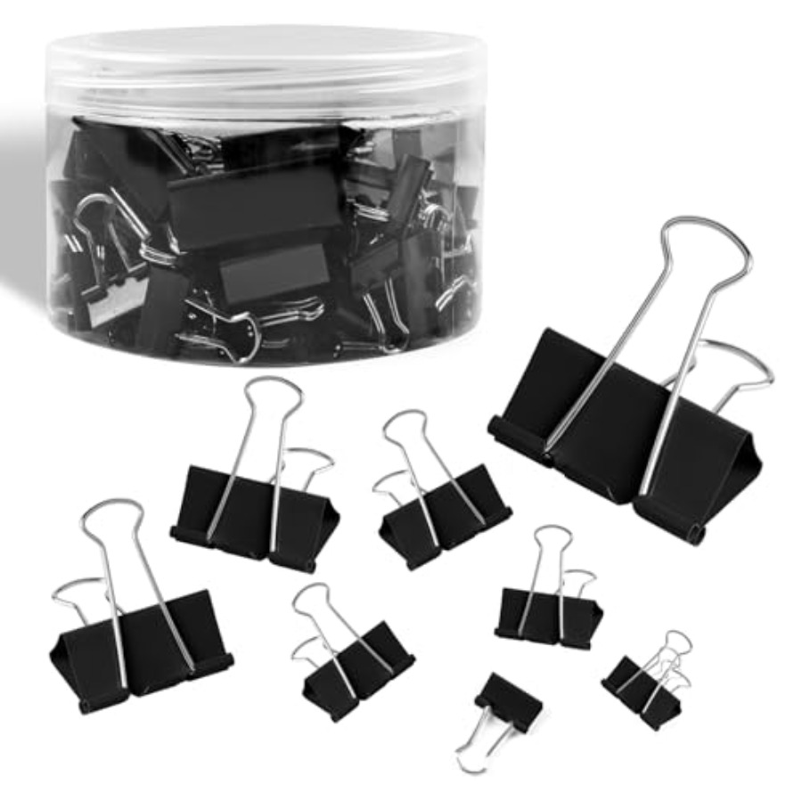 Binder Clip Assorted - 125 clips de encuadernación de colores,