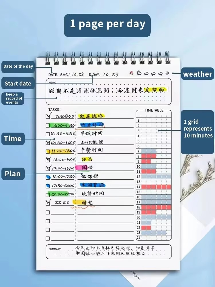 Agenda planificadora en espira - Office Stationery Supply List reseña y precio