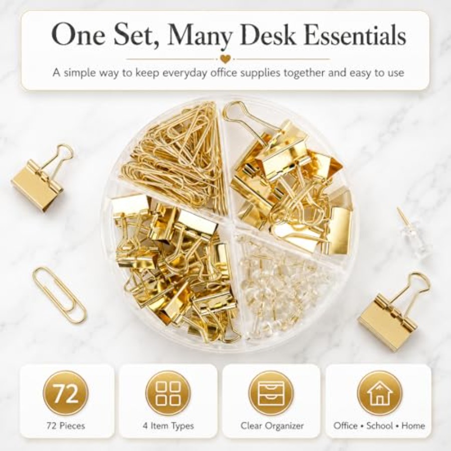 Juego de sujetapapeles y clips - Binder Clip Assorted reseña y precio