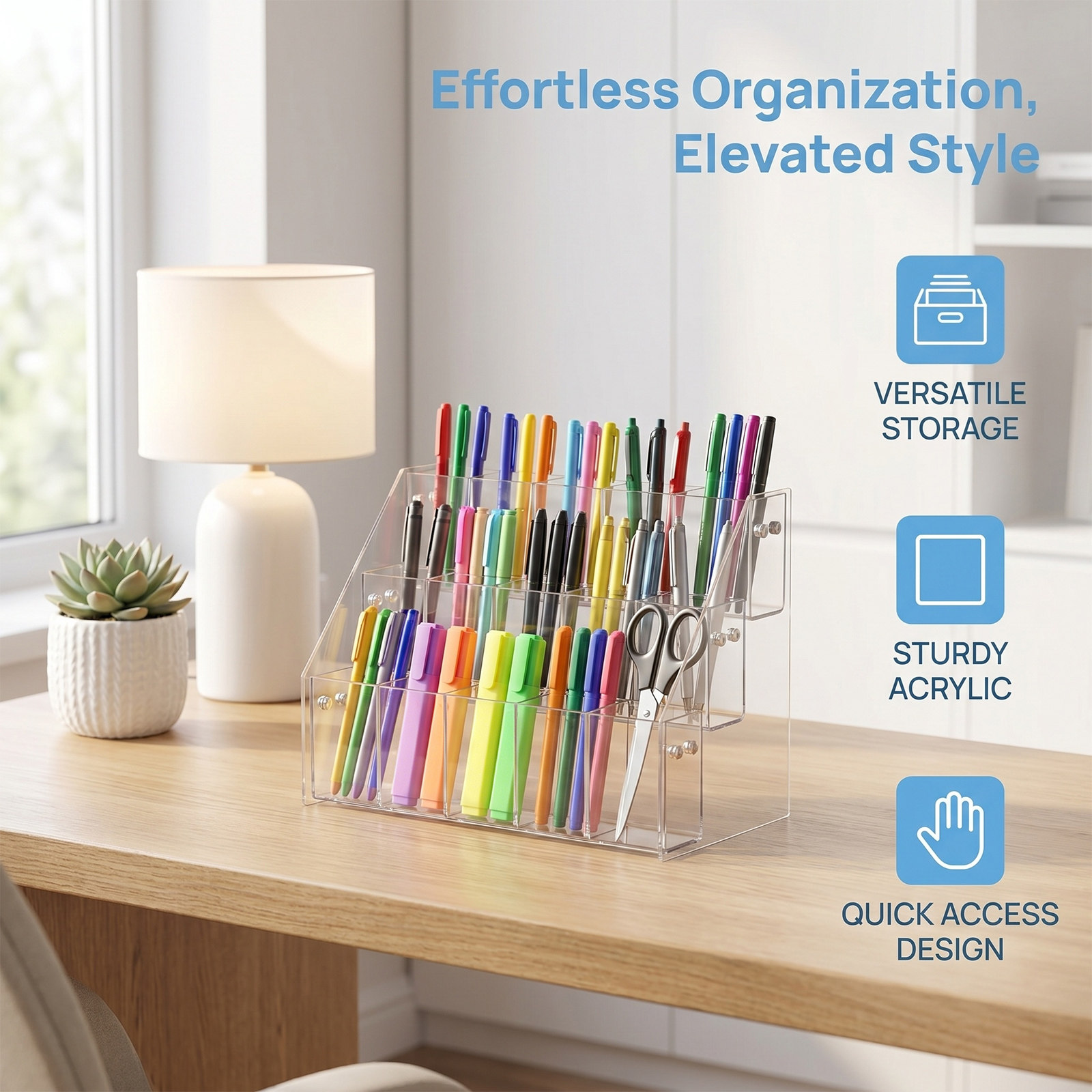 Moderno Soporte de Acrílico Tr - Stationery Office Supply Store reseña y precio
