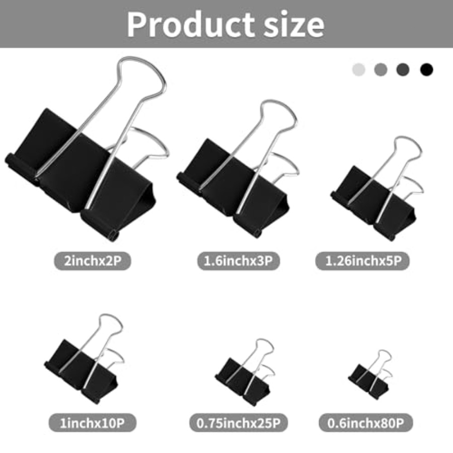 125 clips de encuadernación de - Binder Clip Assorted reseña y precio