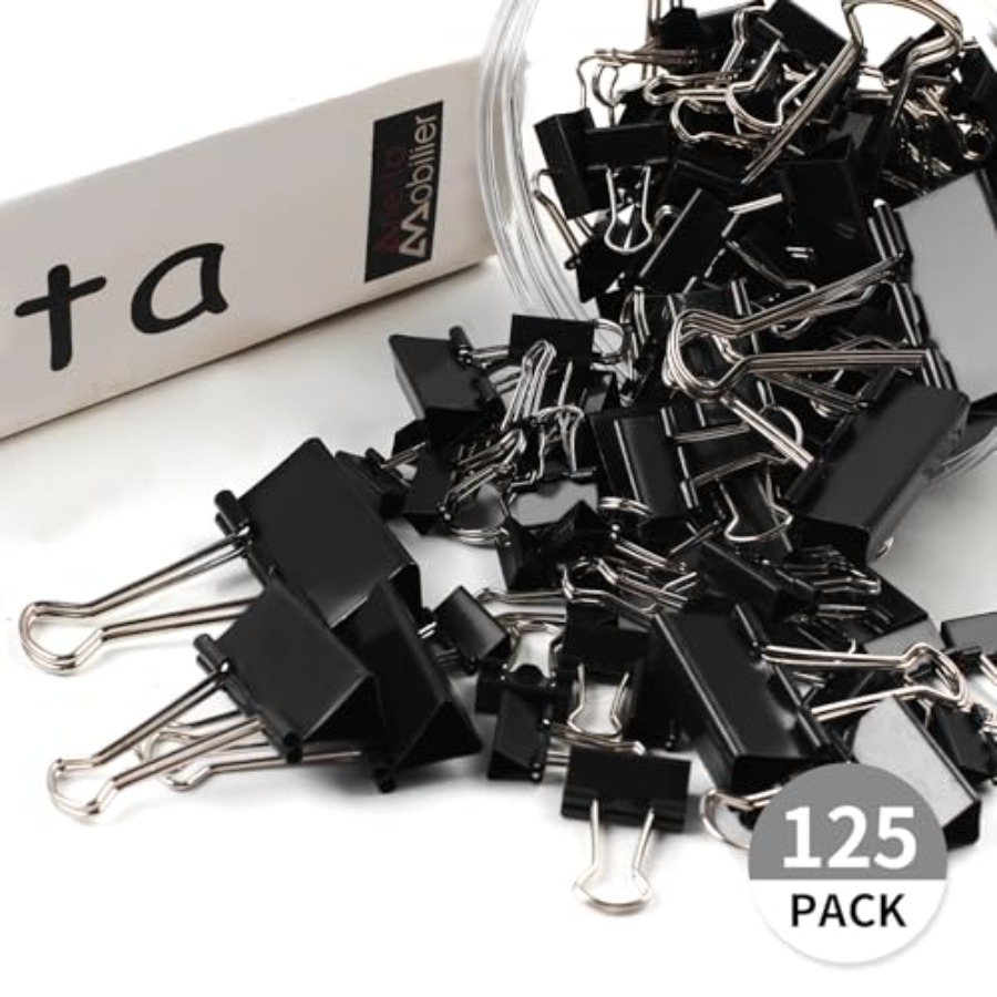 125 clips de encuadernación de - Binder Clip Assorted reseña y precio