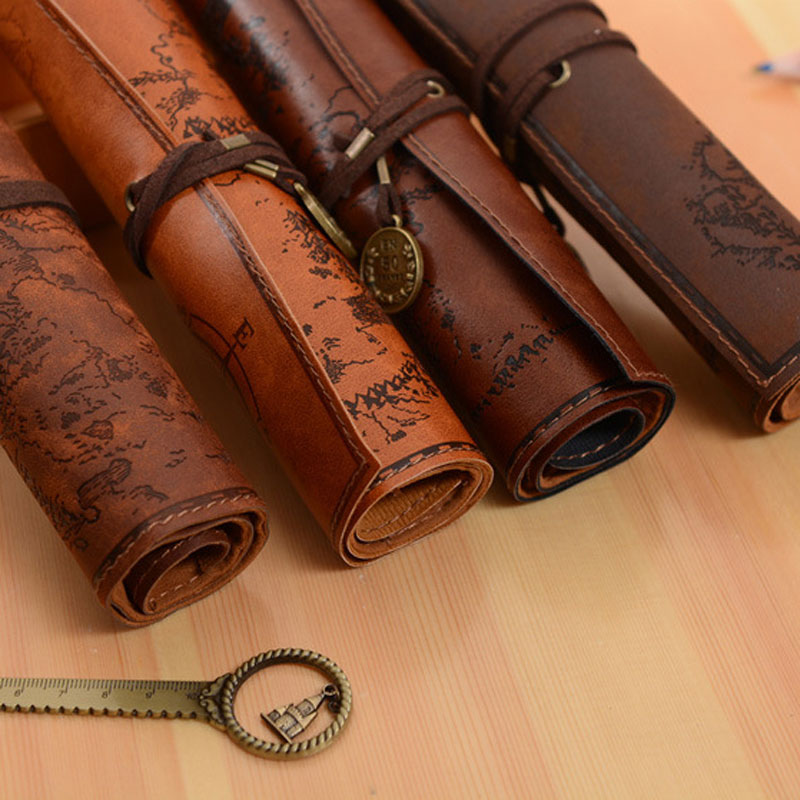 Estuches de lápices con mapa d - Pen Pouch Roll reseña y precio